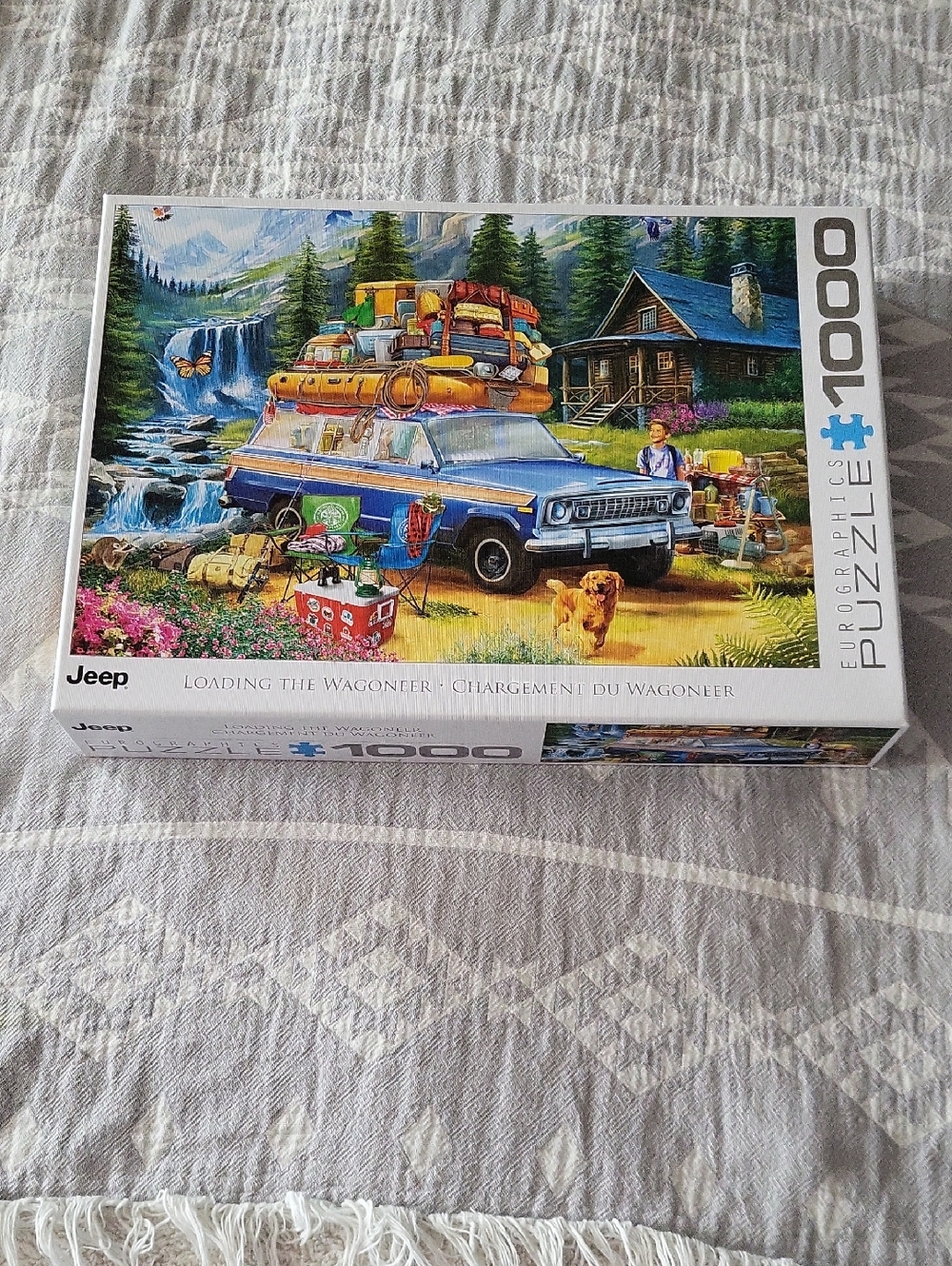Jeep Wagoneer Puzzle Box with Blue Wagon and Yellow Luggage